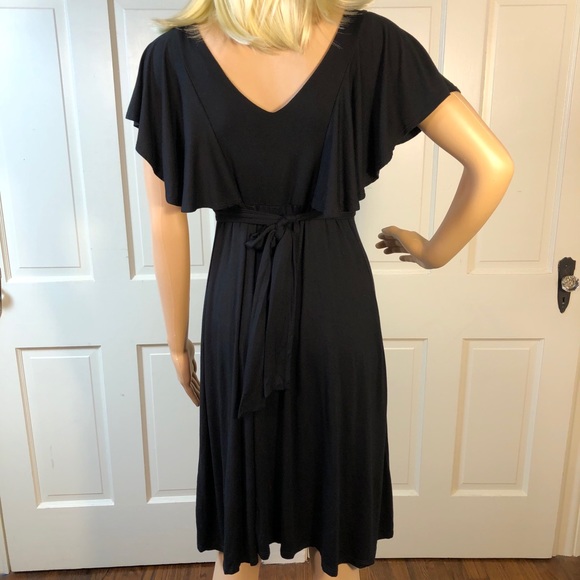 Lux/Urban Outfitters Flutter Sleeve Dress Sz M - Picture 6 of 11